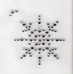 Strass Bügelbild Schneeflocke Kristallklar ca. 4,3 cm  080916-18sd
