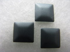 100 Hotfix Bügelnieten Metall Nailheads Quadrat Grau matt 7x7 mm