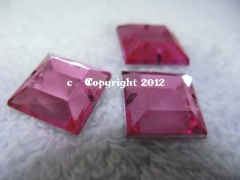 Aufnähsteine Quadrat ca. 12mm 15 Stück Rosa AAA Qualität