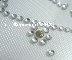 Hotfix Sttass Bügelbild Dame Haute Couture Silber-Gold- Crystal 121101