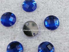 Aufnähsteine in 12 mm rund Farbe Cobaltblau Royalblau 15 Stück